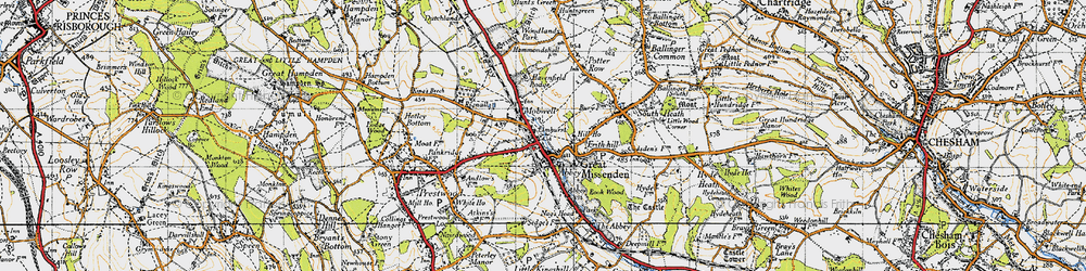 Old map of Mobwell in 1946