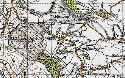 Old map of Woodbury Hill Wood in 1947