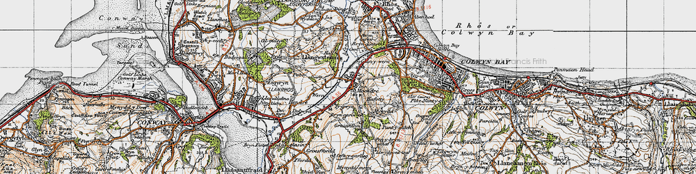 Old map of Mochdre in 1947