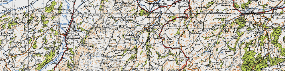 Old map of Bronllan in 1947