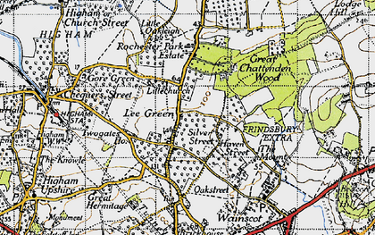 Old map of Mockbeggar in 1946
