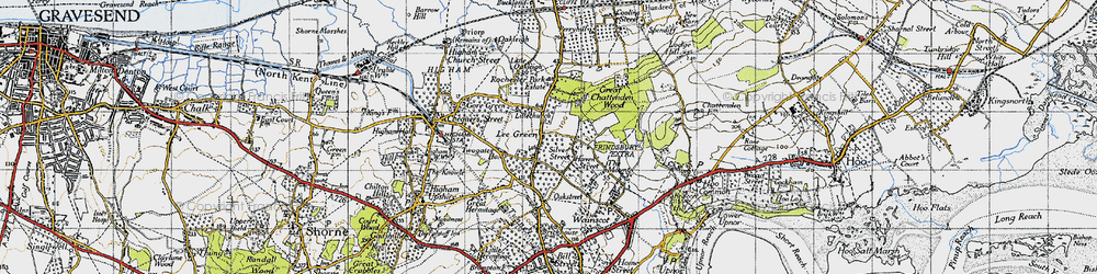 Old map of Mockbeggar in 1946