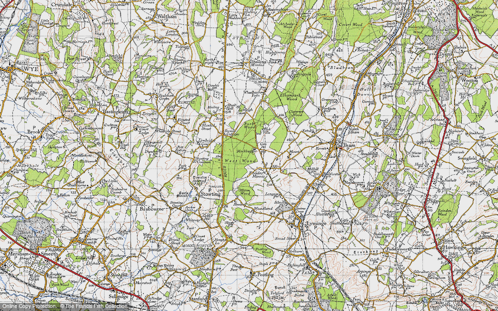 Old Map of Mockbeggar, 1947 in 1947