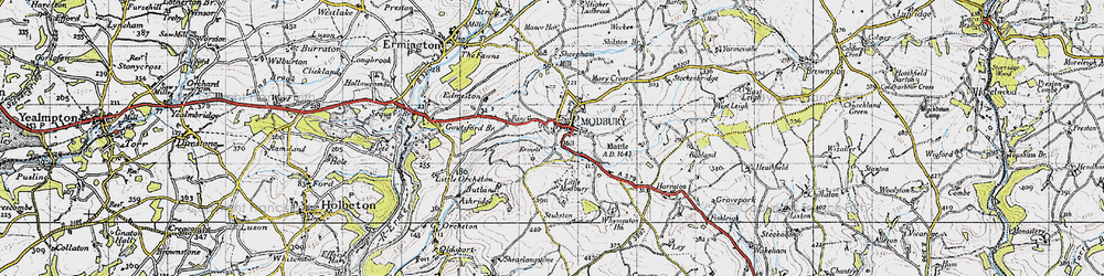 Old map of Modbury in 1946
