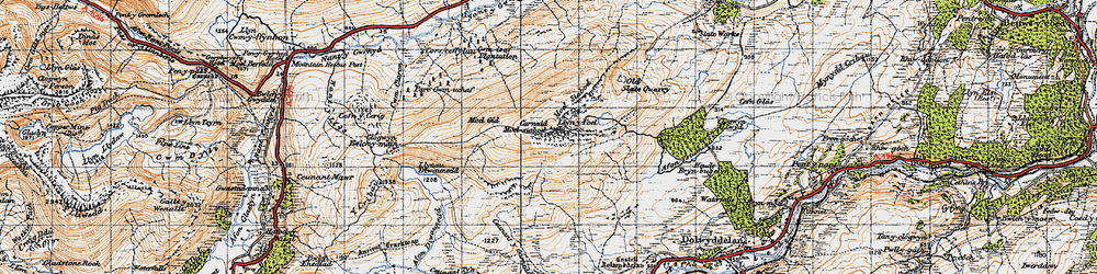 Old map of Moel Siabod in 1947