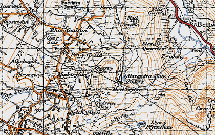 Old map of Moel Tryfan in 1947