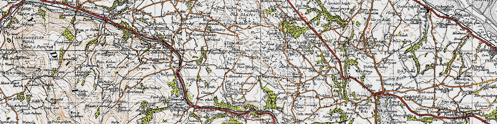 Old map of Moel-y-crio in 1947