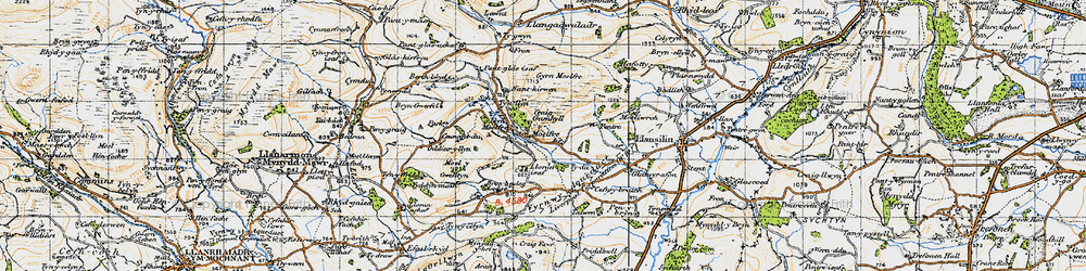 Old map of Bryn-Gwerfil in 1947
