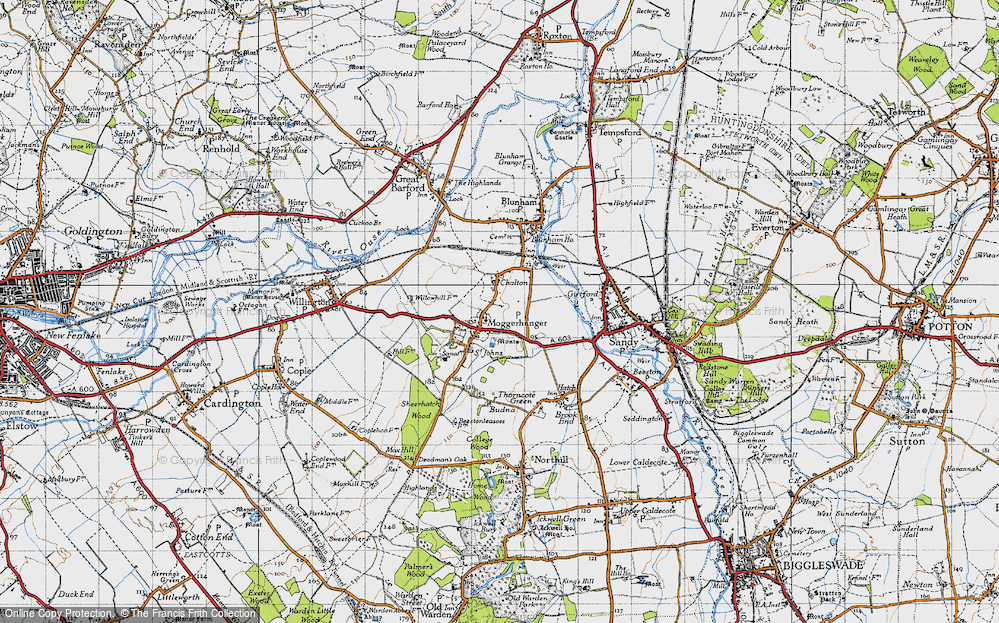 Old Map of Moggerhanger, 1946 in 1946