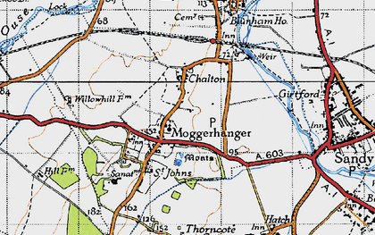Old map of Moggerhanger in 1946