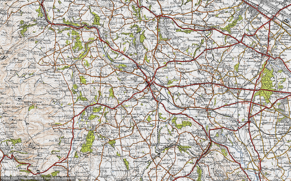 Old Ordnance Survey Detailed Maps Mold Flintshire 1910 Sheet 1308  Godfrey Edit 