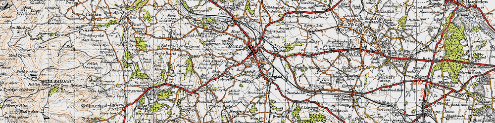 Old map of Mold in 1947