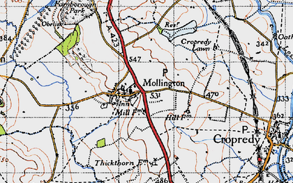 Old map of Mollington in 1946