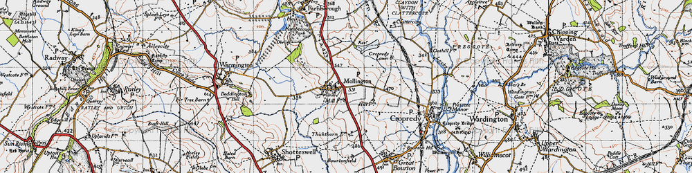 Old map of Mollington in 1946