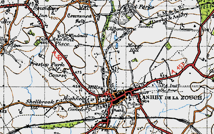 Old map of Money Hill in 1946