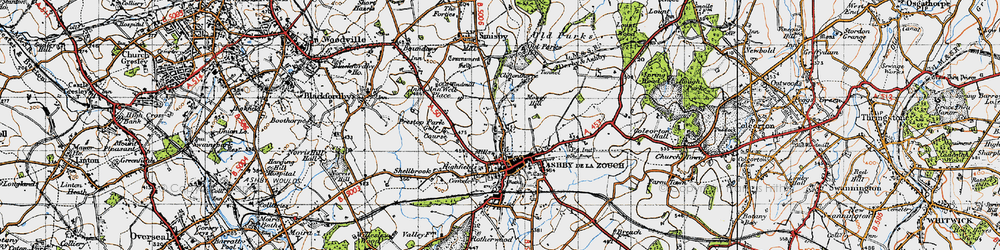 Old map of Money Hill in 1946