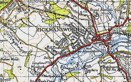 Old map of Moneyhill in 1946