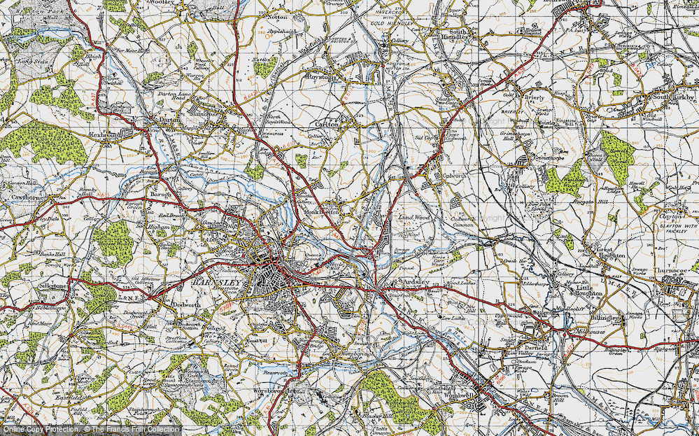 Old Map of Monk Bretton, 1947 in 1947
