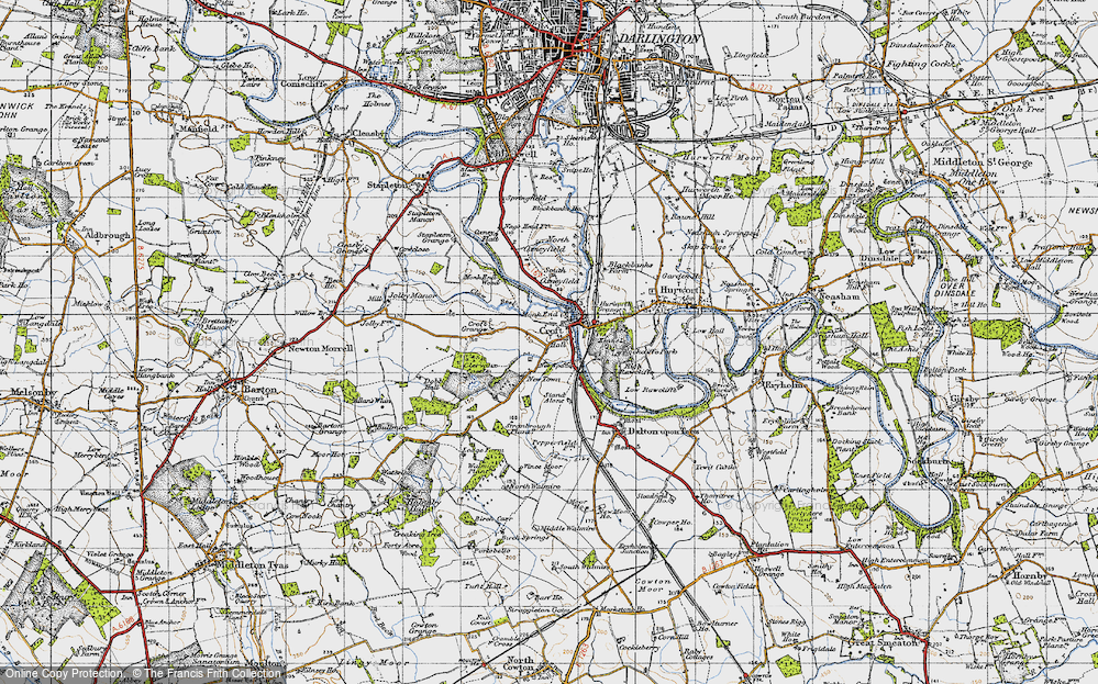 Old Map of Monk End, 1947 in 1947