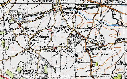 Old map of Monk's Park in 1946