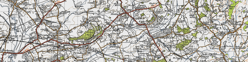 Old map of Monkhide in 1947
