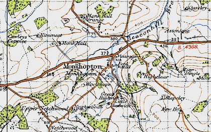 Old map of Monkhopton in 1947