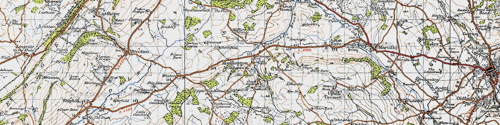 Old map of Monkhopton in 1947
