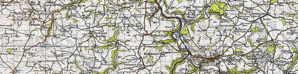 Old map of Monkleigh in 1946