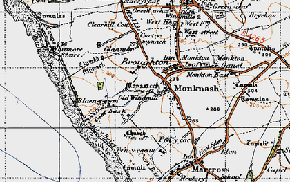 Old map of Monknash in 1947