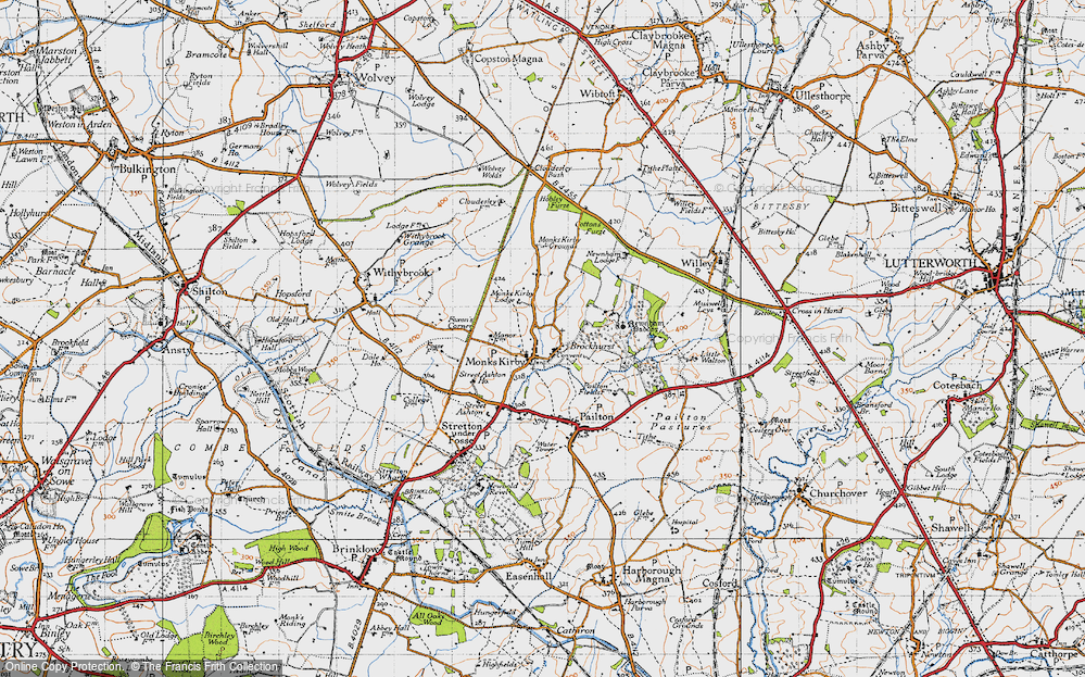 Old Map of Monks Kirby, 1946 in 1946