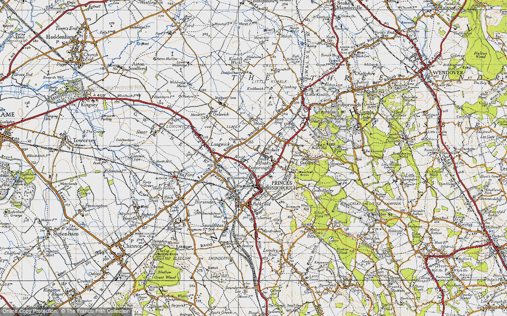 Historic Ordnance Survey Map of Monks Risborough, 1947