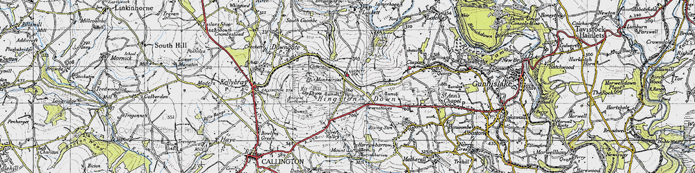 Old map of Monkscross in 1946