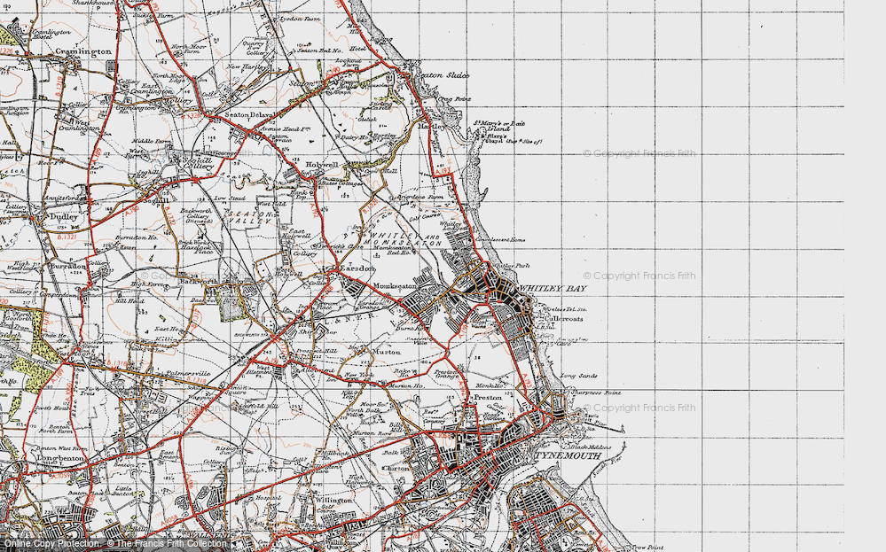 Old Map of Monkseaton, 1947 in 1947