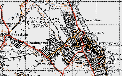 Old map of Monkseaton in 1947