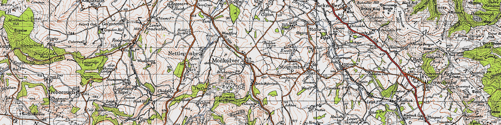 Old map of Monksilver in 1946