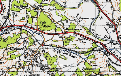 Old map of Monkswood in 1946