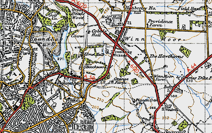 Old map of Monkswood in 1947
