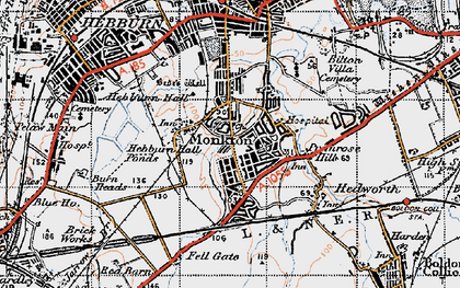 Old map of Monkton in 1947