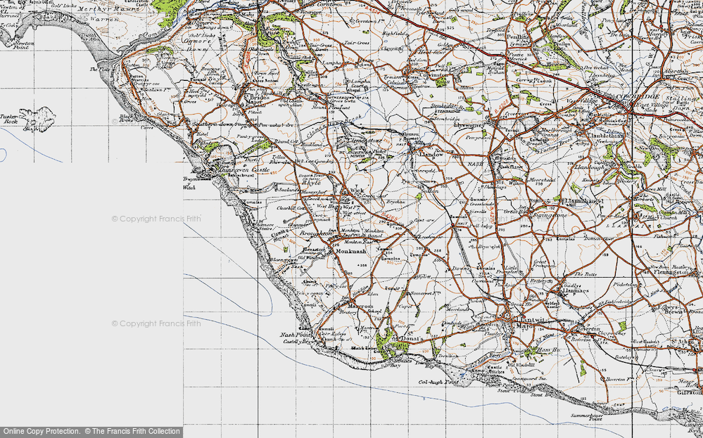 Old Map of Monkton, 1947 in 1947