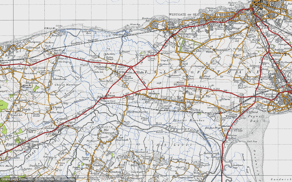 Old Map of Monkton, 1947 in 1947