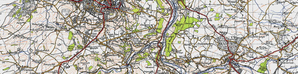 Old map of Monkton Combe in 1946