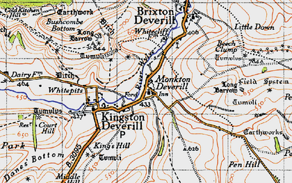 Old map of Monkton Deverill in 1946