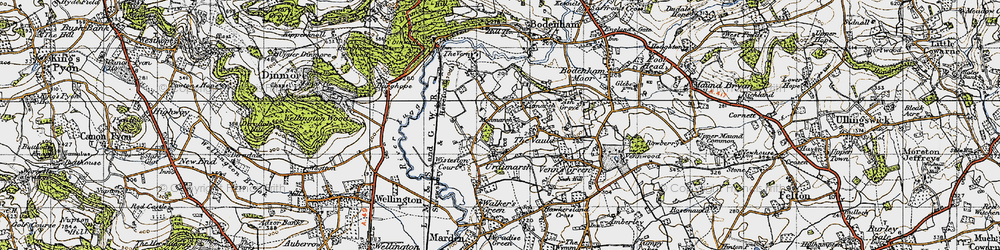 Old map of Monmarsh in 1947