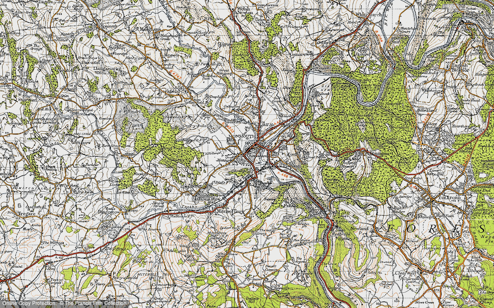 Old Map of Monmouth, 1946 in 1946