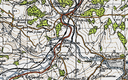 Old map of Monmouth Cap in 1947