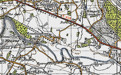 Old map of Monnington on Wye in 1947