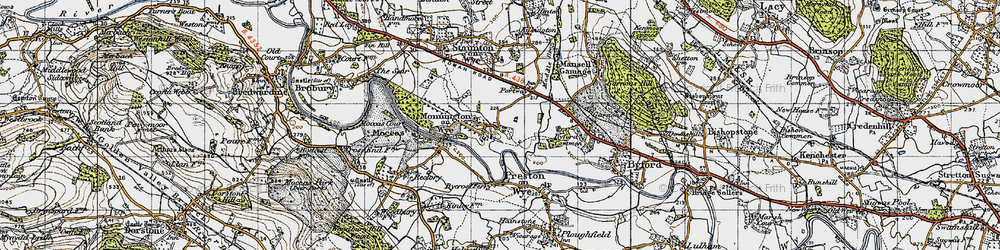 Old map of Monnington on Wye in 1947