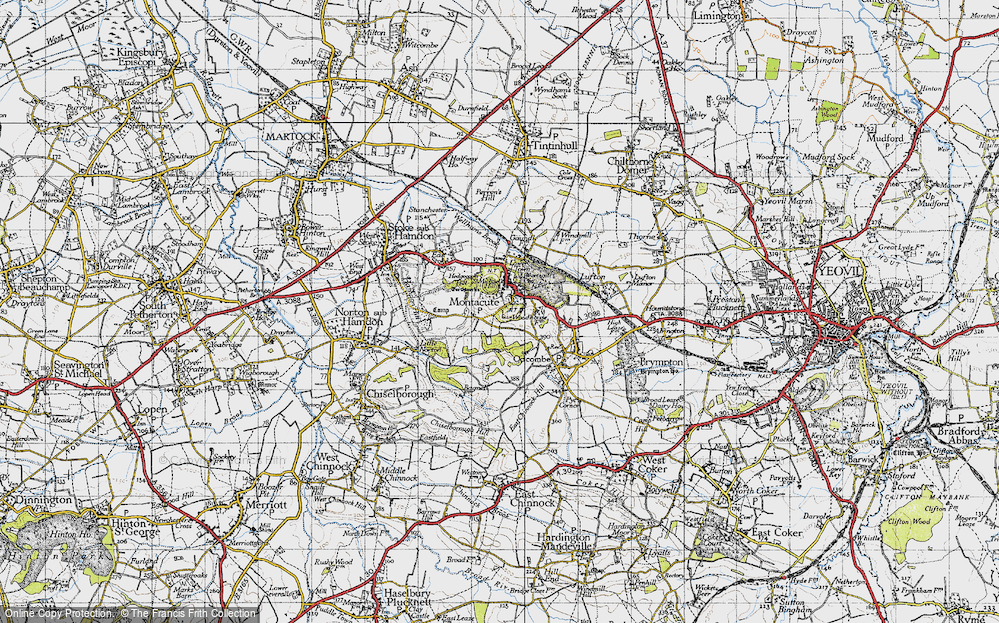 Old Map of Montacute, 1945 in 1945
