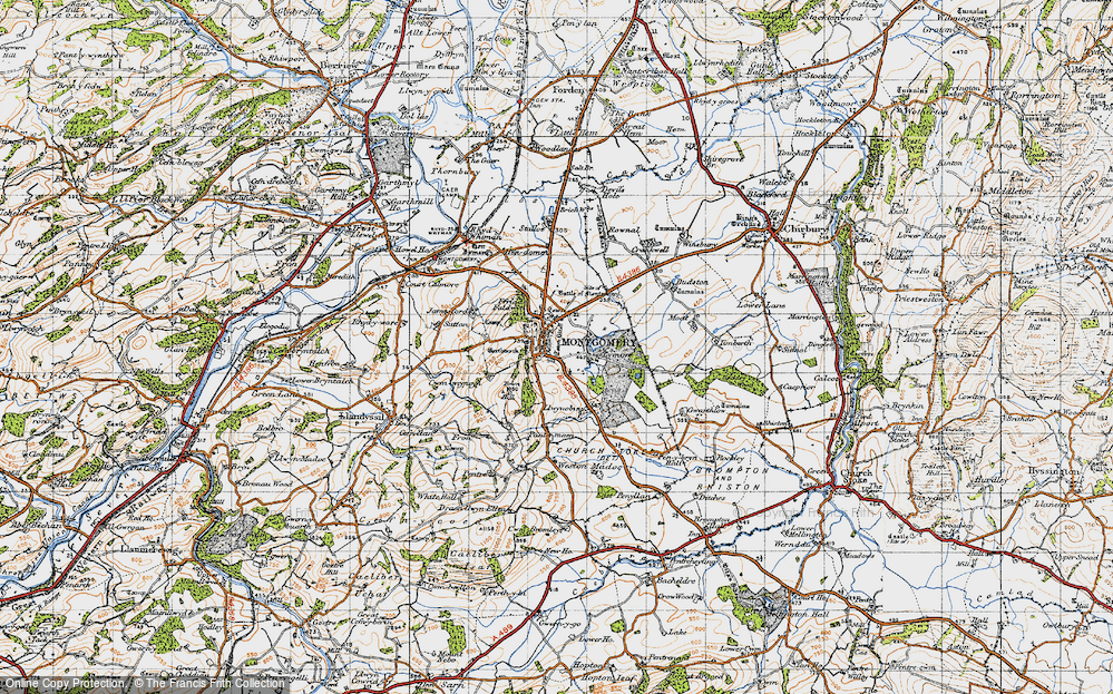 Old Map of Historic Map covering Weston Madoc in 1947