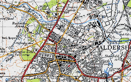 Old map of Bat's Hogsty in 1940